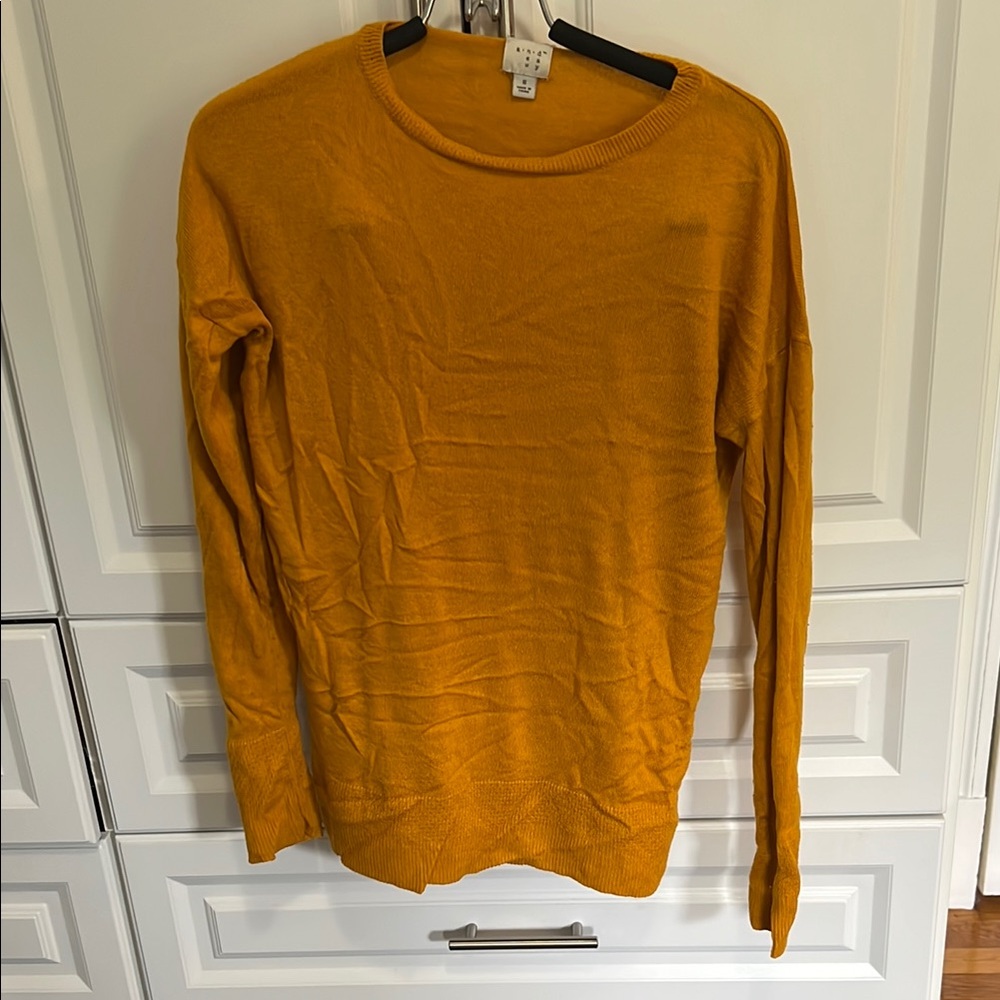A New Day Yellow Crew Neck Sweater Classic Knit